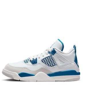NEW JORDAN LITTLE KID'S 4 RETRO OFF WHITE/MILITARY BLUE (BQ7669 141) - 11.5